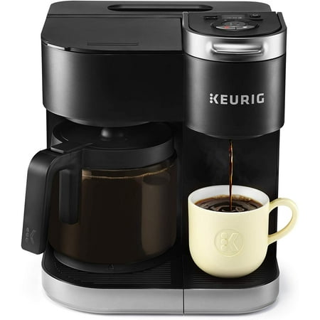 

HJY K-Duo Coffee Maker Single Serve and 12-Cup Carafe Drip Coffee Brewer Compatible with K-Cup Pods and Ground Coffee Black