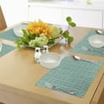 thumbnail image 4 of Ambesonne Turquoise Place Mats Set of 4, Art Deco Square Lines, Standard Size, Turquoise Yellow, 4 of 6