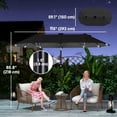 thumbnail image 3 of Outsunny Parasol de Patio Double Face de 10 Pi, Parasol d'Extérieur, Gris Foncé, 3 of 10