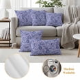 thumbnail image 6 of Purple Navy Blue Outdoor Waterproof Pillow Covers, Retro Botanical Abstract Art Decorative Square Throw Pillowcase Sofa Cushion Sham for Patio/Couch/Chair, 18"x18" 2 Pack, 6 of 8