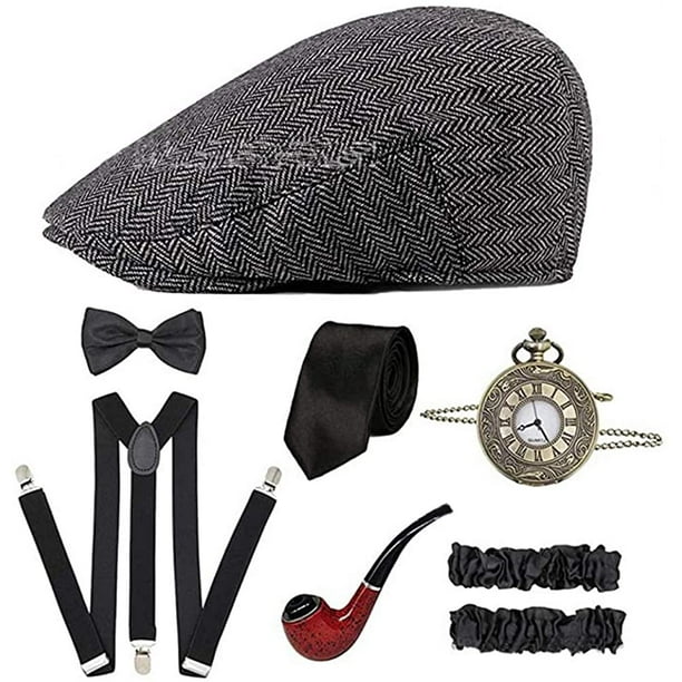 Accessoires des Années 1920 pour Hommes 20 S Gatsby Accessoires de Costume  Ensemble Fedora Chapeaux Bretelles 