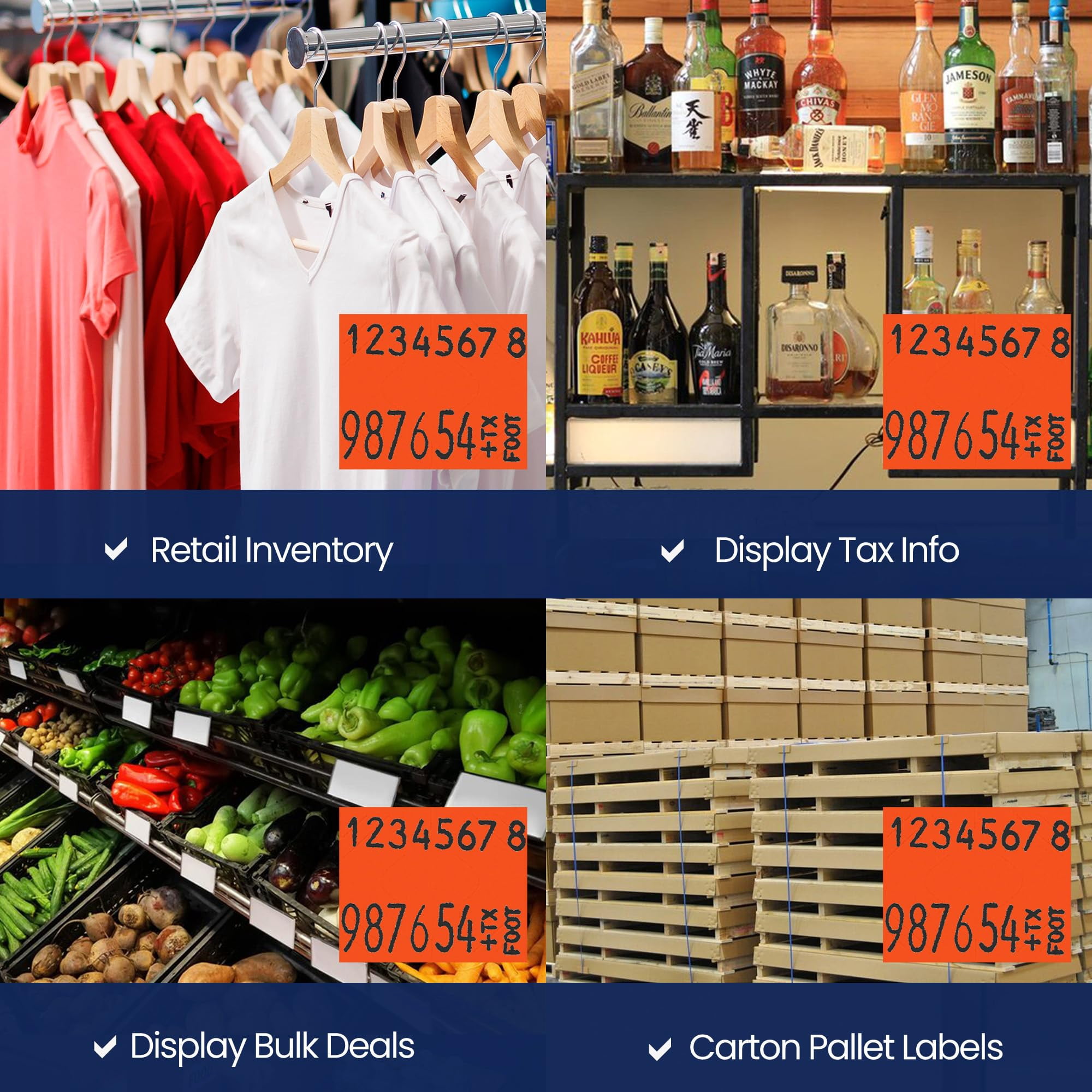 Pricing Labels for Monarch 1136 Fluorescent Red - 42,000 labels w/ 24 Rolls Value Pack, 3 Sleeves - Made in USA