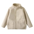 thumbnail image 3 of Abtuhar Boys and Girls Fall Winter Casual Outerwear and Jackets Solid Thick Fleece Zip‑up Coat with Side Pockets for 3‑15 Years, 3 of 5