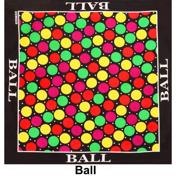 Balls Design Print Cotton Bandana (22 inches x 22 inches)