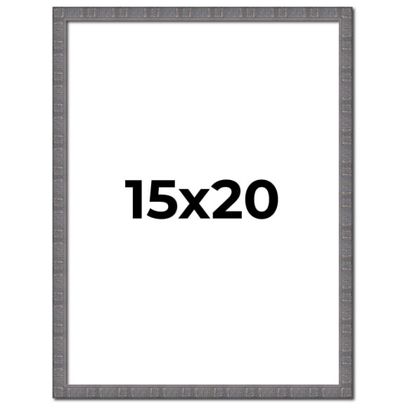 15x20 Frame Blue Kingsley Pewter Solid Wood Picture Frame Width 0.75 Inches |Interior Depth 0.5