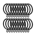 thumbnail image 1 of 20 Pieces Black Metal Curtain Ring On Rod For Hooks Curtain Clips Hanging Ring Curtain Decorative Accessories 38mm Inner Diameter, 1 of 5