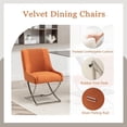 thumbnail image 6 of SEYNAR Modern Velvet Dining Chairs Set of 4 with Metal Frame Legs and Back Pull(Orange), 6 of 6