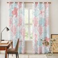 thumbnail image 4 of Red Aqua Coastal Kitchen Curtains 96 Inch Length, Sea Turtle Nautical Coral Summer Beach Grommet Top Bedroom Living Room Curtains, Light Filtering Cafe Curtain Drapes 2 Panels Set 104''x96'', 4 of 9