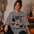 thumbnail image 5 of Boo Halloween Shirt, Retro Witch Ghost Black Cat Graphic Tee, Vintage Creep Spooky Season Gift for Women Men, Unisex, 5 of 10