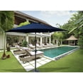 thumbnail image 3 of 9FT, Patio Hanging Umbrella ,Outdoor Market Umbrella with 1.49'' diameter steel pole and 6 steel ribs ,crank handle,sunshade, for Garden, Lawn, backyard and Deck,Navy Blue, 3 of 6