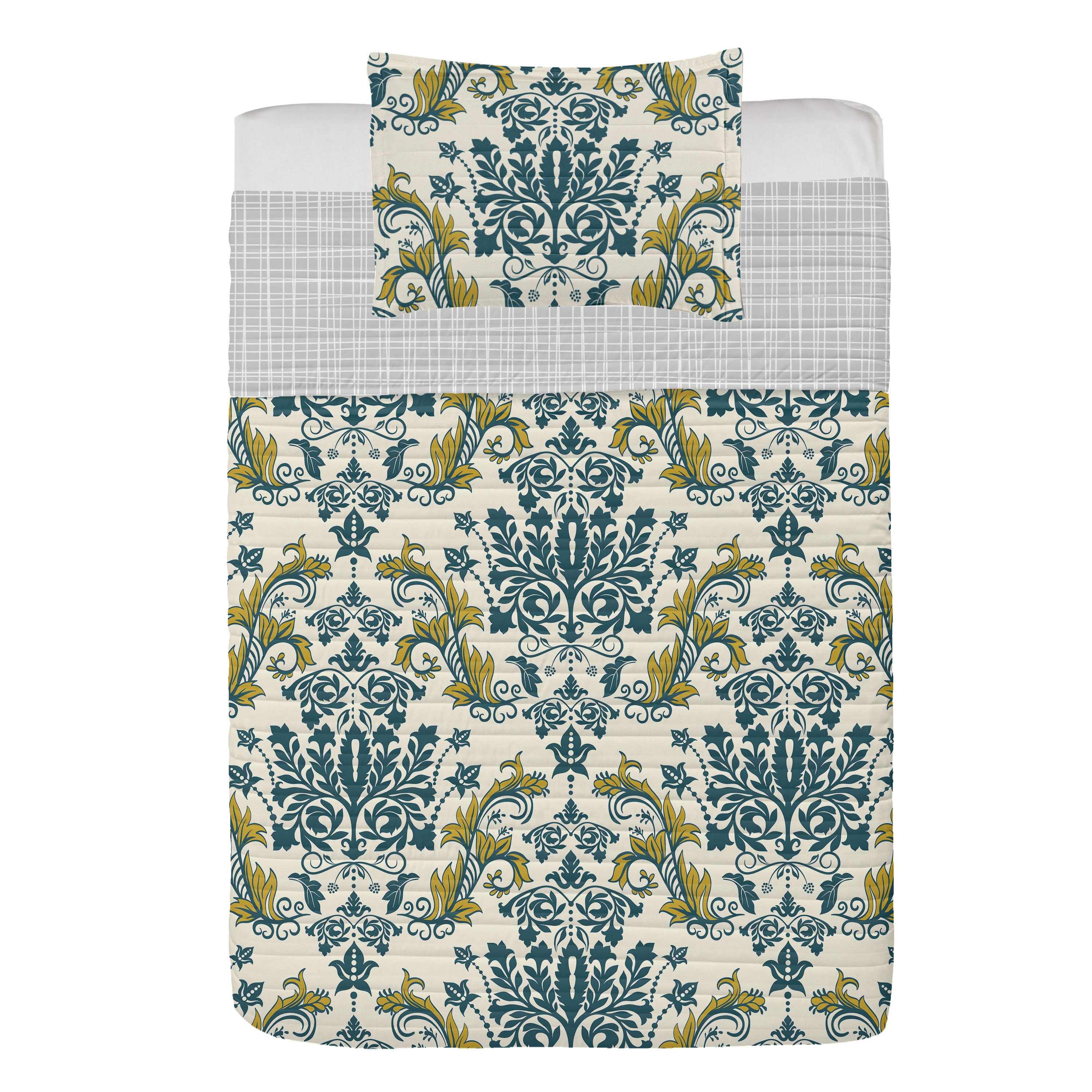 Twin Pale Earth Microfiber Reversible Bedspread Set
