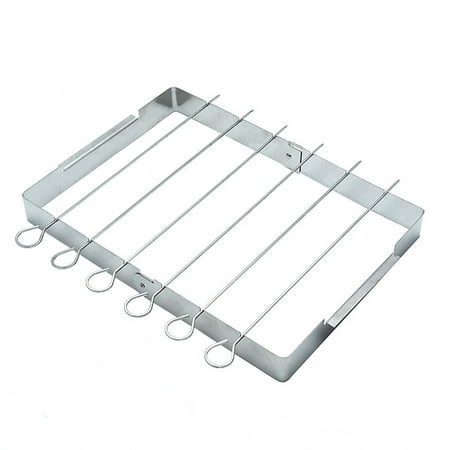 

unbranded Barbecue skewers stainless barbecue skewers set outdoor detachable barbecue picnic rack