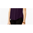 thumbnail image 3 of ALFANI $34 Womens New Purple Jewel Neck Short Sleeve T-Shirt L B+B, 3 of 3