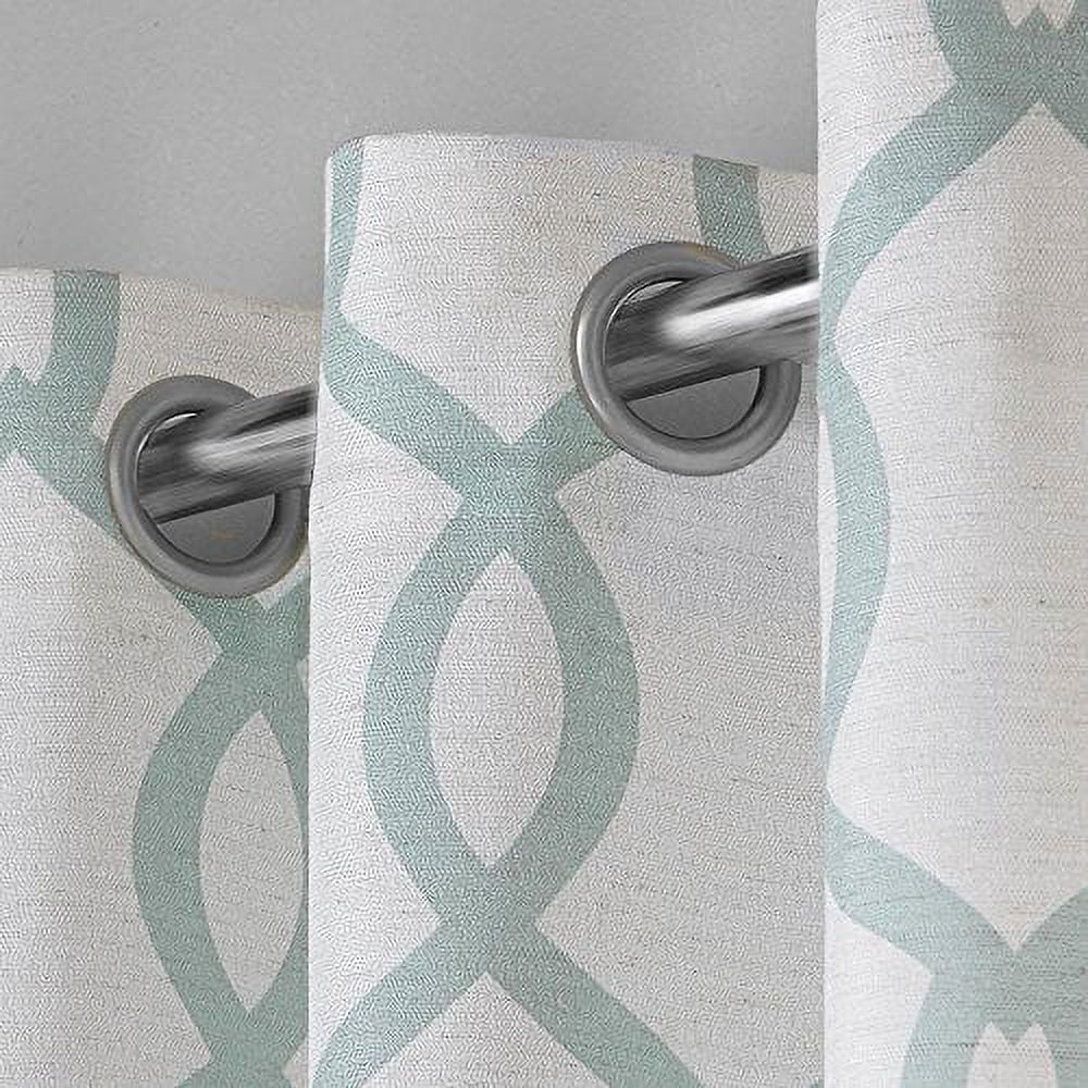 Exclusive Home Curtains Kochi Light Filtering Linen Blend Grommet Top Curtain Panel Pair, 54x84, Seafoam