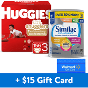 [$15 Savings] Similac Pro-Series Value-Size Infant Formula and Huggies Little Snugglers Diapers with Free $15 Walmart eGift Card