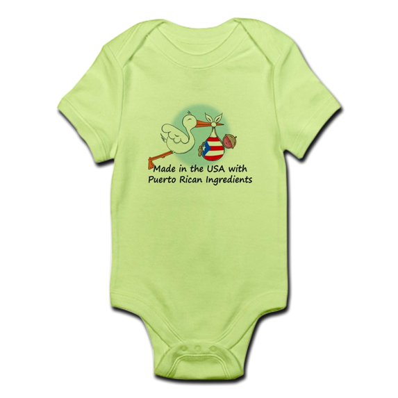 CafePress - Stork Baby Puerto Rico USA Infant Bodysuit - Baby Light Bodysuit