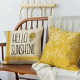 thumbnail image 5 of Hello Sunshine Decorative Throw Pillow Cover 18 x 18 Set of 4, Spring Summer Yellow Daisy Floral Flower Porch Patio Outdoor Pillowcase, Just Bloom Gather Sofa Couch Cushion Case Home Decor, 5 of 6