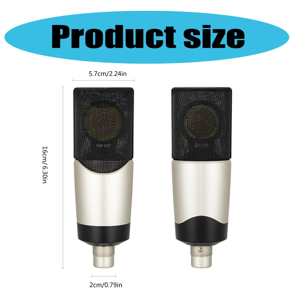 Condenser Microphone Large Diaphragm Recording Microphone for Studio Podcasting