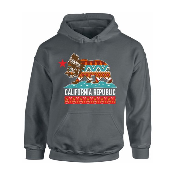 Awkward Styles California Tribal Print Hooded Sweatshirt California Hoodies for Women Cali Gifts California Tribal Bear Hooded Sweater Gifts From California California Hoodie Unisex