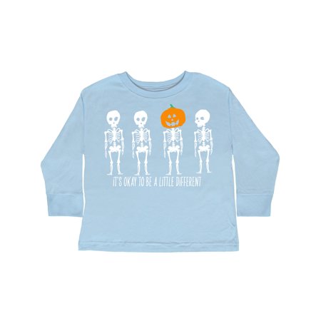 

Inktastic It s Okay to be a Little Different Skeletons and Pumpkin Gift Toddler Boy or Toddler Girl Long Sleeve T-Shirt