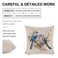 thumbnail image 2 of Pillow Case Elegant Blue Gray Birds Watercolor Wildlife Linen Cushion Case Outdoor Home Decoration Forest Wildlife Birds Tree Branches Pillow Protectors 16"x16" for Living Room Bedroom, 2 of 7