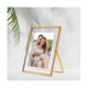 thumbnail image 3 of Gold Floating Picture Frame Set Of 2, Gift Metal Glass Photo Frames, For Tabletop Display Verticall G, 3 of 5