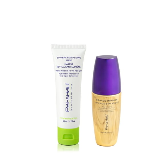 Pai-Shau Biphasic Infusion and Supreme Revitalizing Mask - Oil-Free Hair Rejuvenating Serum and Repairative Hair Treatment Suitable for All Hair Types