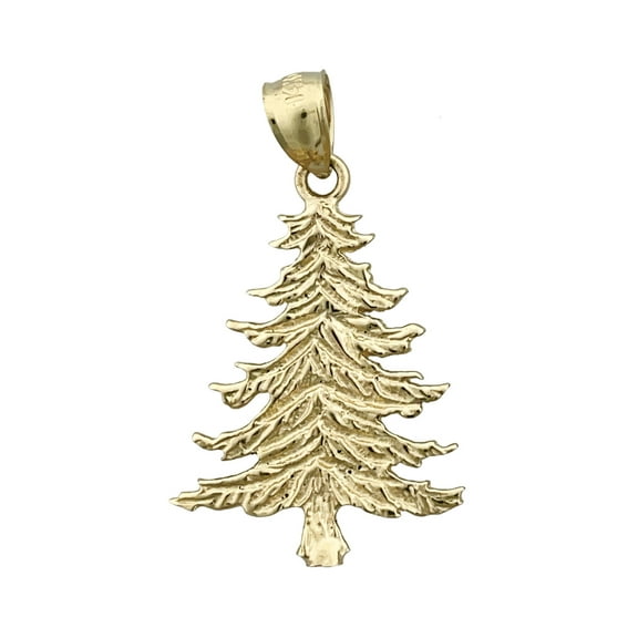 14K Gold 22MM Christmas Tree Pendant