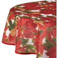 thumbnail image 2 of Violet Linen European Seasonal Botanical Christmas Decorative Printed Tablecloth - 60" Round, 2 of 5