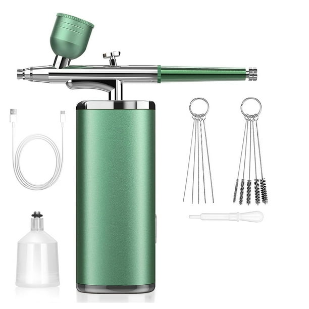 Kit de Aerógrafo para Uñas: Aerógrafo Inalámbrico Recargable con Compresor para Pintar Uñas, Tatuajes, Maquillaje, Pasteles.