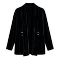 thumbnail image 5 of Cekizud Cardigans for Women Lightweight Velvet Long Sleeve Open Front Casual Outerwear Tops with Pockets, S-2XL, 5 of 5