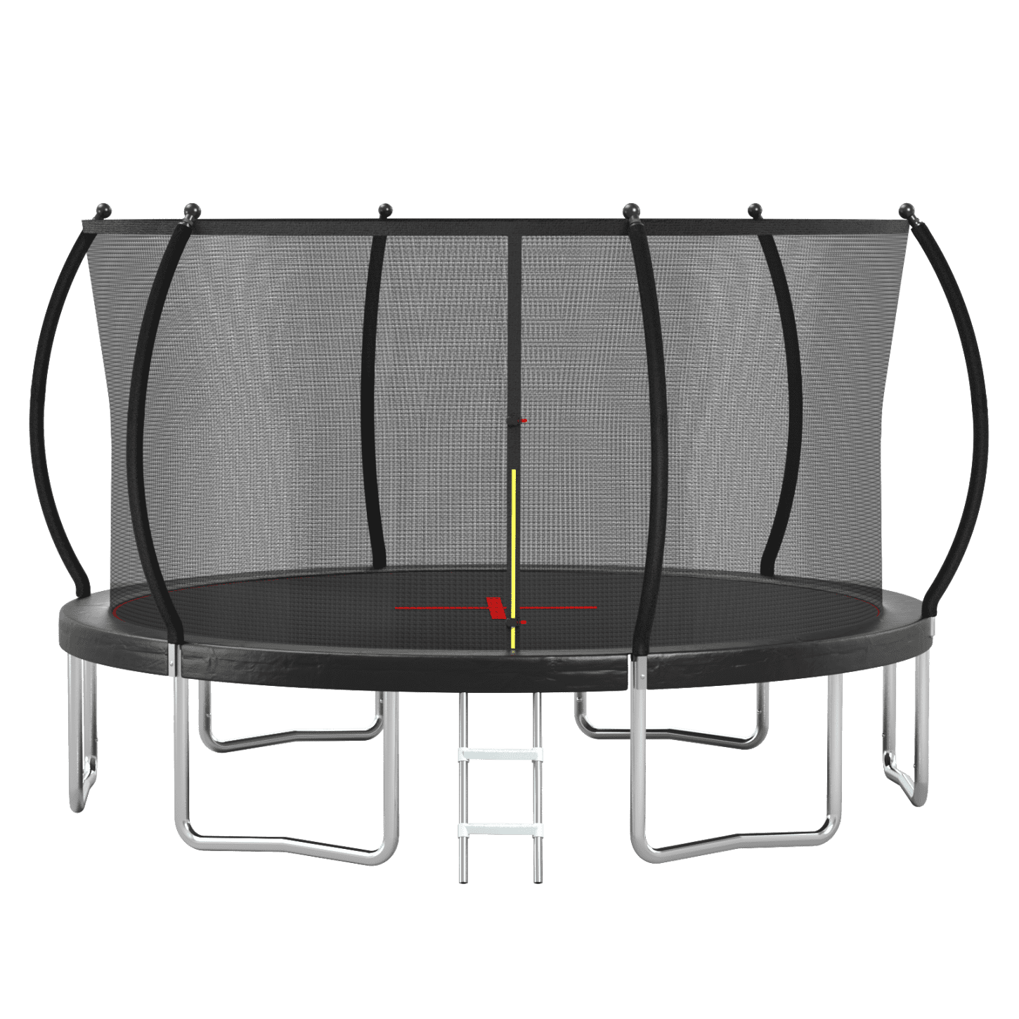 14FT Family Trampoline - 6 Heavy-Duty Steel Legs & UV-Protected Safety Net for All-Weather Bounce & Secure Play (Adults & Kids)