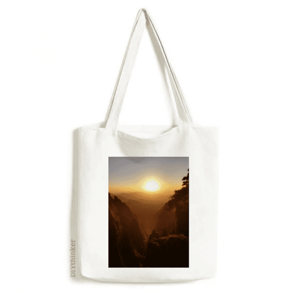 Canyon Sunset Art Deco Fashion Tote Canvas Bag Shopping Satchel Casual Handbag
