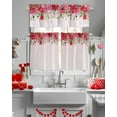 thumbnail image 4 of Valentine's Day Kitchen Curtains Valances and Tiers Set of 3, 24 Inch Length Tier Curtains and Valance Rod Pocket Valance Curtains Set for Kitchen Bathroom Small Windows, 4 of 8