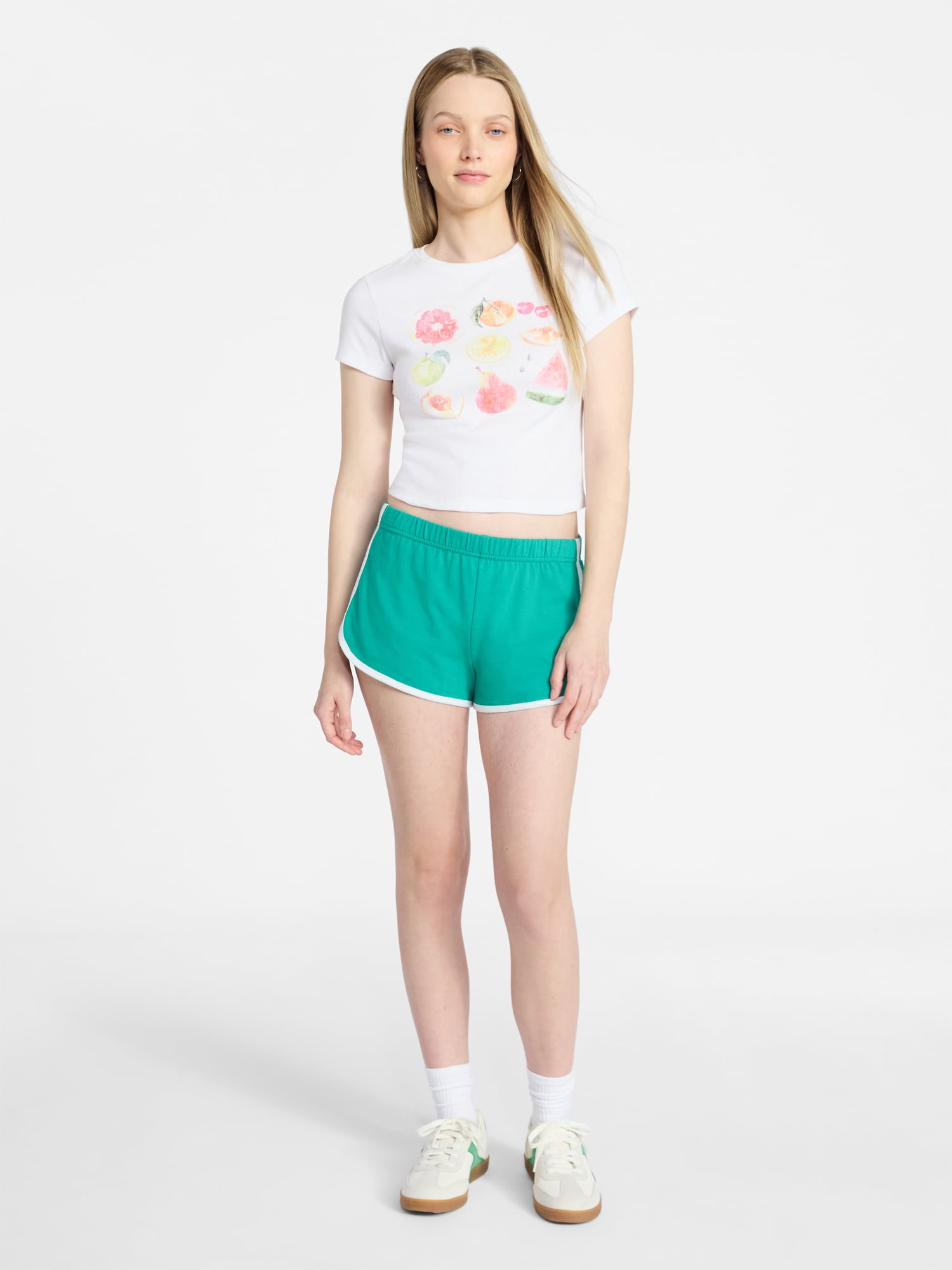 No Boundaries Graphic Baby Tee, Ribbed 100% Cotton, Short Sleeves, Women's XXS-XXL
