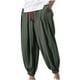thumbnail image 1 of Pantalones harén de mallas acampanadas sueltas con cierre de correa de moda sólida informal para hombre Pompotops  oipoqjl41610, 1 of 8