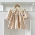 thumbnail image 1 of Vestido de primavera para hermanas, Body con lazo para niñas coreanas, bordado de encaje, solapa Floral, vestido de princesa, ropa para niños, 1 of 6