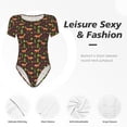 thumbnail image 4 of Kdxio Justaucorps à Manches Courtes pour Femmes, Col Rond, Modal, Doux, Confortable, Aguichant, TTG, 4 of 7