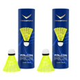 thumbnail image 1 of Transfrom Falcon Ace Badminton Nylon Shuttlecock , Speed 75 | Yellow , Pack Of 2 | Playing Level - Professional, 1 of 4