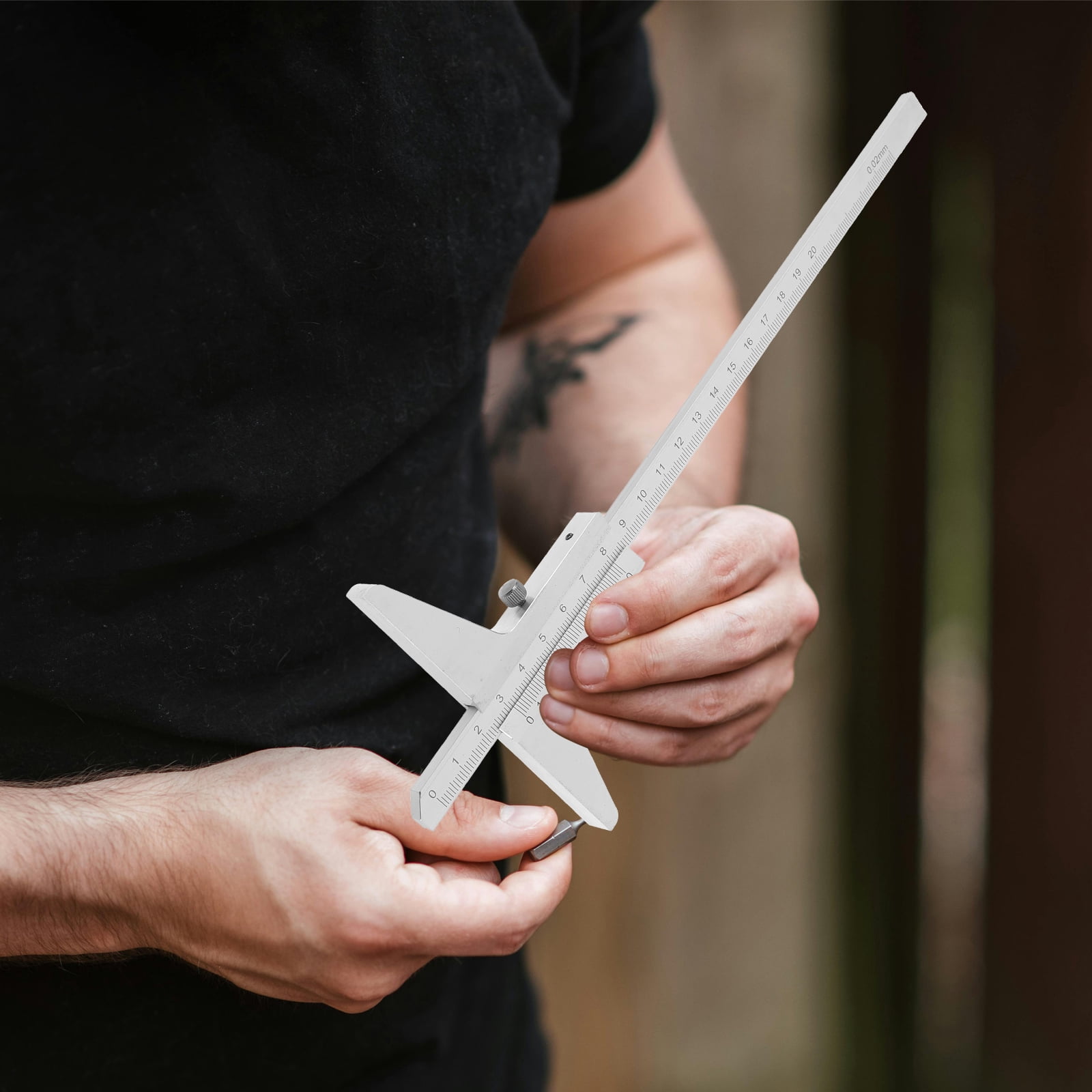 DEEPCRAFF Plated Depth Caliper Precision Measuring Tool with Clear Display for Accurate Depth Measurement