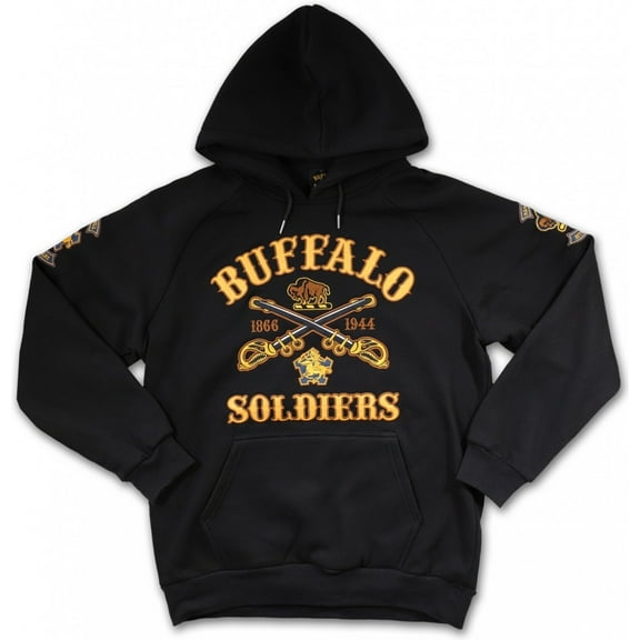 Big Boy Buffalo Soldiers S6 Mens Pullover Hoodie [Black - XL]