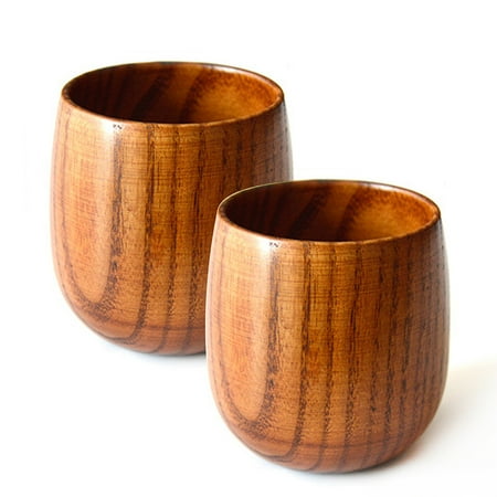 

2PCS Solid Jujube Mug Wooden Coffee Beer Mugs Wood Cup Handmade Tea Cup without Handle for Coffee Beer Tea Juice Milk A 2pcs