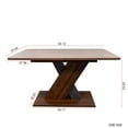 thumbnail image 5 of Noble House Josephine 70.9" Extendable Console Table, Staggered X-Base, Modern Wooden Dining and Entry Table, Walnut, 5 of 8