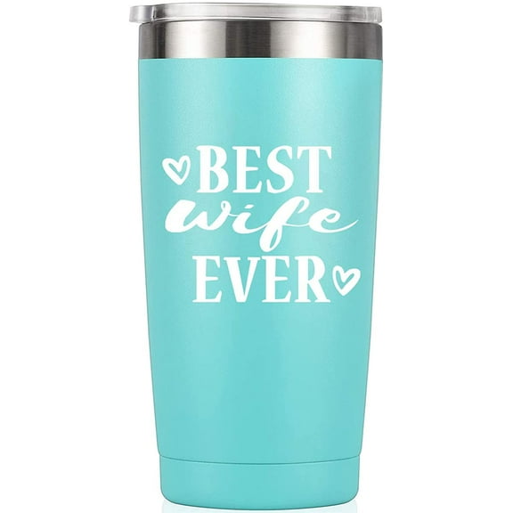 Best Wife Ever I Birthday Mug Tumbler I Vacuum-Insulated Stainless Steel Mug Tumbler with Lid, Birthday Gift for Wife Her Women, 20-Ounce Mint