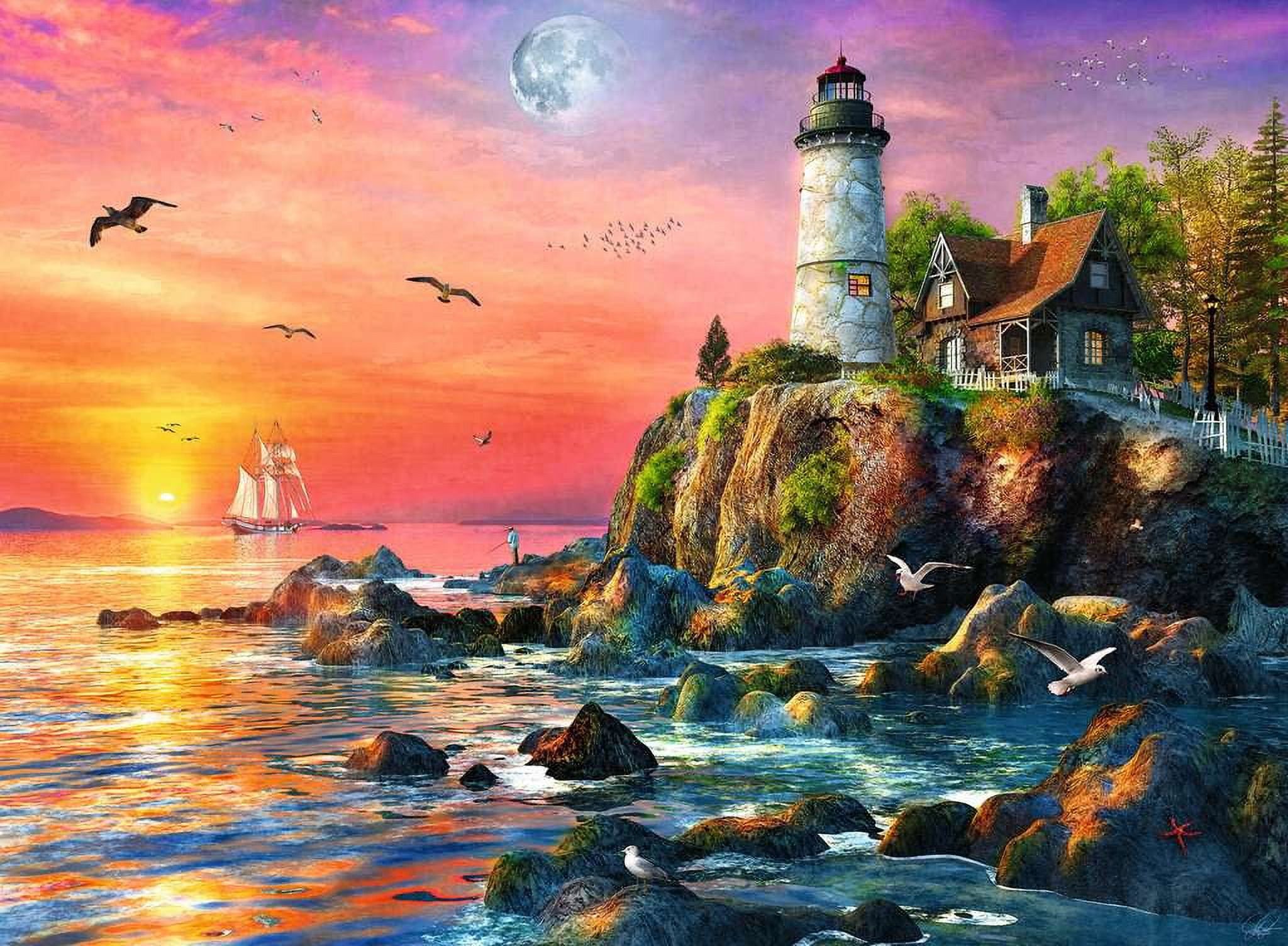Ravensburger Lighthouse at Sunset Jigsaw Puzzle