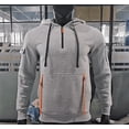 thumbnail image 5 of Men's Winter Fleece Multi-pocket Zipper Sweatshirt Suit Personalized Casual Hoodie Set, for Outdoor Activities and Winter Casual Wear,Wine,3XL, 5 of 5