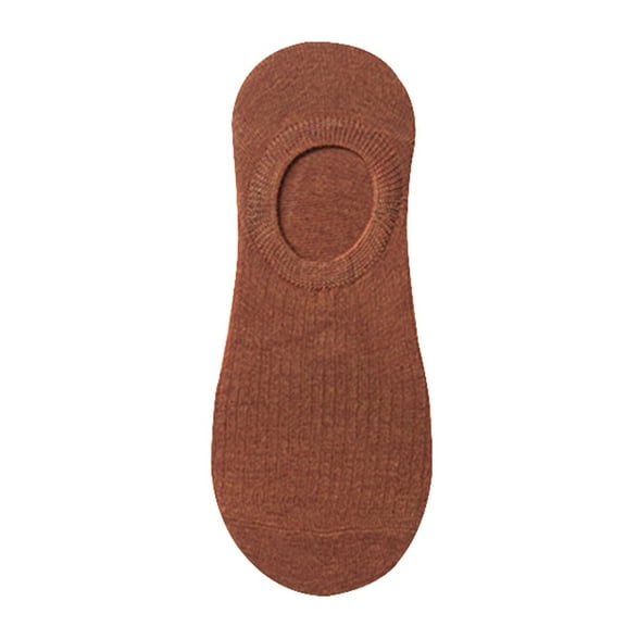 Akiihool Womens Socks Crew No Show Socks Womens Ultra Low Cut Liner Socks Non Slip Hidden Invisible for Flats Boat (Brown,One Size)