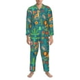 thumbnail image 3 of Salouo Jungle Animals Print Button-Front Long Sleeve Pajama Set for Men, Soft 2Pjs Men's Long Sleeve Sleepwear-Large, 3 of 7