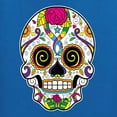 thumbnail image 5 of Wild Bobby Day Of The Dead Sugar Skull Pop Culture Women Standard V-Neck Tee, Royal, Medium, 5 of 5