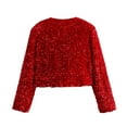 thumbnail image 6 of Taylonsss Womens Sequin Open-Front Crop Cardigan with Long Sleeves and Oversized Bow Back Detail for Party Nights and Special Occasion Wear, 6 of 9